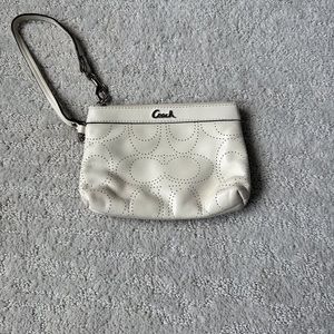 Coach white/cream wristlet
